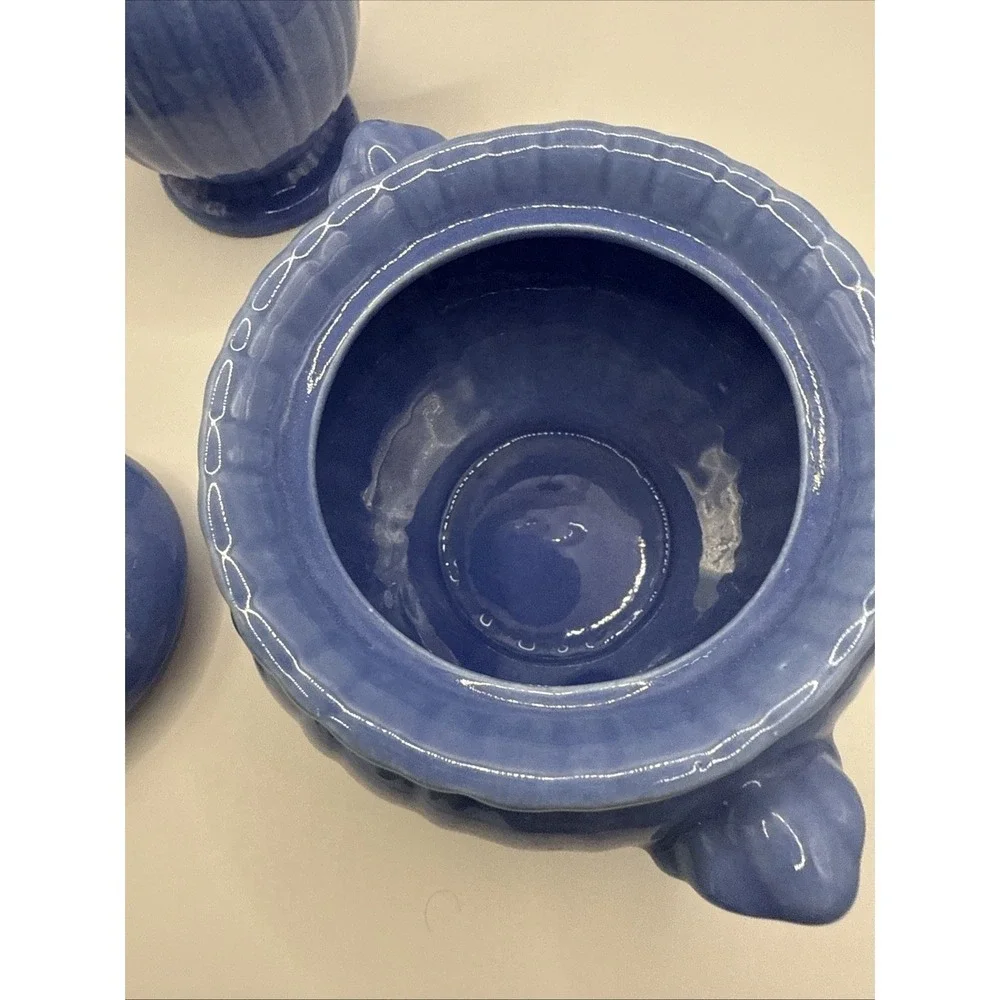 Stangl Pottery Cream And Sugar‎ Set Colonial Blue MCM Vintage
